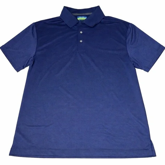 Ben Hogan Performance Polo Shirt Men L Blue Golf Polyester Stretch - Picture 1 of 9